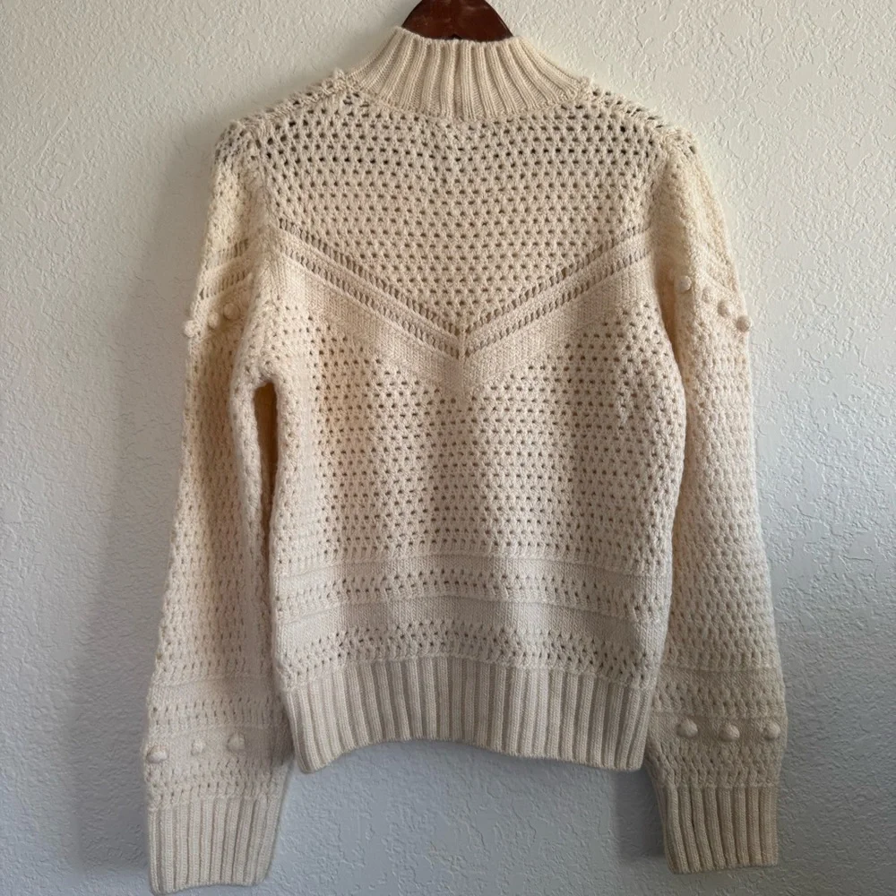 NWT Mango Openwork knit sweater, women’s Size L - Picture 10 of 13